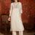 women's embroidered cotton blend kurta pant with dupatta set | cream ethnic suit set