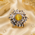 Golden glow gold finish american diamond adjustable ring