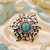Celadon glow luxury gold finish cocktail adjustable ring