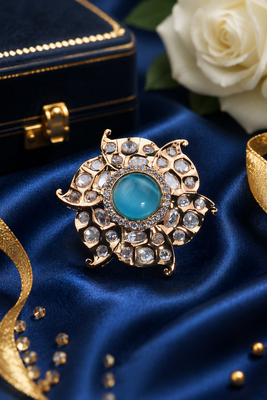 Ocean Aura Luxury American Diamond Adjustable Ring 2