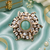 Celadon glow luxury gold finish cocktail adjustable ring