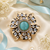 Celadon glow luxury gold finish cocktail adjustable ring