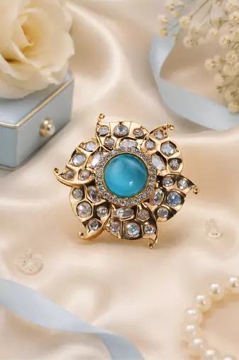 Ocean Aura Luxury American Diamond Adjustable Ring