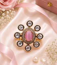 Blush glow gold finish adjustable ring