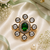 Emerald glow gold finish adjustable ring
