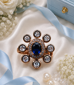 Sapphire glow gold finish adjustable ring