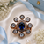 Sapphire glow gold finish adjustable ring