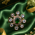 Emerald glow gold finish adjustable ring