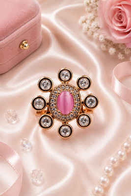 Blush glow gold finish adjustable ring 3