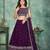 Purple Sequins Embroidered Georgette A Line Bridal Lehenga Choli with Dupatta