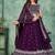 Purple Sequins Embroidered Georgette A Line Bridal Lehenga Choli with Dupatta
