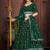 Dark Green Sequins Embroidered Georgette A Line Lehenga Choli with Net Dupatta