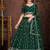 Dark Green Sequins Embroidered Georgette A Line Lehenga Choli with Net Dupatta