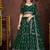 Dark Green Sequins Embroidered Georgette A Line Lehenga Choli with Net Dupatta