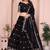 Black Sequins Embroidered Georgette A Line Bridal Lehenga Choli with Dupatta
