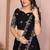 Black Sequins Embroidered Georgette A Line Bridal Lehenga Choli with Dupatta