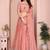 Peach Sequins Embroidered Georgette A Line Lehenga Choli with Dupatta