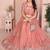 Peach Sequins Embroidered Georgette A Line Lehenga Choli with Dupatta