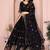Black Sequins Embroidered Georgette A Line Lehenga Choli with Dupatta