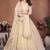 Beige Sequins Embroidered Georgette A Line Bridal Lehenga Choli with Dupatta