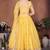 Yellow Sequins Embroidered Georgette A Line Lehenga Choli with Dupatta