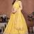 Yellow Sequins Embroidered Georgette A Line Lehenga Choli with Dupatta