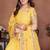 Yellow Sequins Embroidered Georgette A Line Lehenga Choli with Dupatta