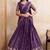 Purple Sequins Embroidered Georgette A Line Bridal Lehenga Choli with Dupatta