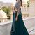 Green Sequins Embroidered Georgette A Line Lehenga Choli with Dupatta
