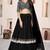 Black Sequins Embroidered Georgette A Line Lehenga Choli with Net Dupatta