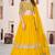 Yellow Sequins Embroidered Georgette A Line Lehenga Choli with Net Dupatta