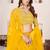 Yellow Sequins Embroidered Georgette A Line Lehenga Choli with Net Dupatta