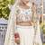 Off White Sequins Embroidered Polyester A Line Lehenga Choli with Dupatta
