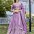 Lavender Sequins Embroidered Polyester A Line Lehenga Choli with Dupatta