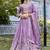 Lavender Sequins Embroidered Polyester A Line Lehenga Choli with Dupatta