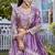 Lavender Sequins Embroidered Polyester A Line Lehenga Choli with Dupatta