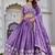 Purple Sequins Embroidered Crepe A Line Lehenga Choli with Dupatta