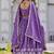 Purple Sequins Embroidered Crepe A Line Lehenga Choli with Dupatta