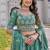 Sea Green Sequins Embroidered Crepe A Line Lehenga Choli with Dupatta
