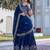 Blue Sequins Embroidered Polyester A Line Bridal Lehenga Choli with Dupatta