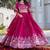 Magenta Sequins Embroidered Polyester A Line Lehenga Choli with Dupatta