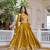 Mustard Sequins Embroidered Polyester A Line Bridal Lehenga Choli with Dupatta