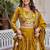 Mustard Sequins Embroidered Polyester A Line Bridal Lehenga Choli with Dupatta