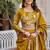 Mustard Sequins Embroidered Polyester A Line Bridal Lehenga Choli with Dupatta