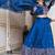 Royal Blue Sequins Embroidered Polyester A Line Lehenga Choli with Dupatta