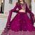 Wine Sequins Embroidered Polyester A Line Lehenga Choli with Dupatta