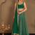 Green Sequins Embroidered Faux Georgette A Line Bridal Lehenga Choli with Dupatta