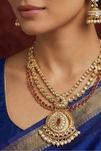 Sunehri mandala temple layered necklace