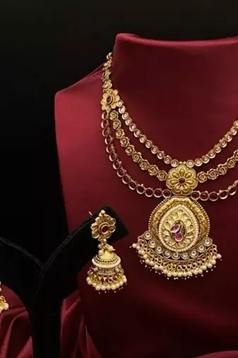 Sunehri mandala temple layered necklace