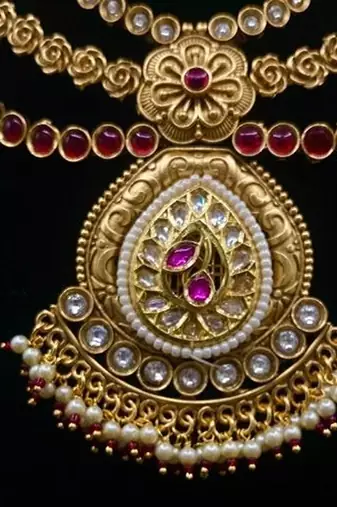Sunehri mandala temple layered necklace